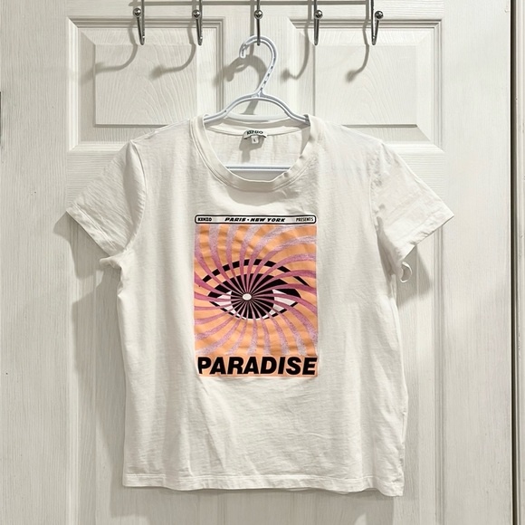 KENZO Paradise Graphic Print Eye White Short Sleeve Tee - Picture 3 of 13